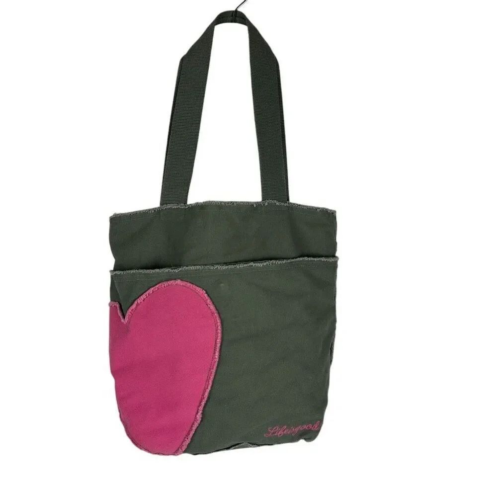 Life is a good Green Canvas Tote